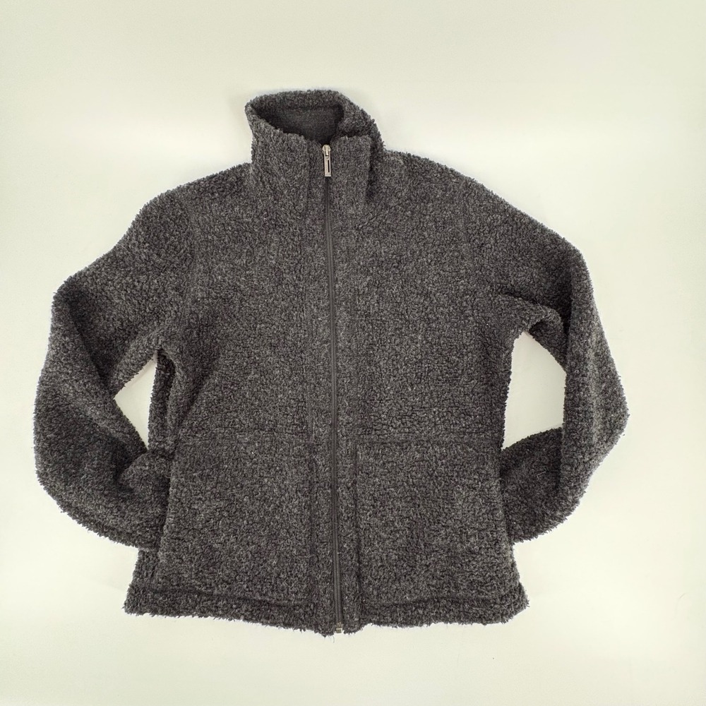 Nau Wns Charcoal Gray Recycled Wool Blend Sherpa Fleece Full Zip Jacket‎ Size M